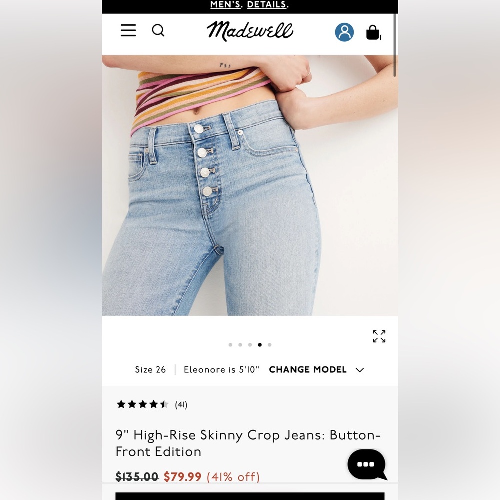 Madewell 9" High-Rise Skinny Crop Jeans: Button-Front Edition